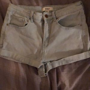 High Waisted Cuffed Denim Shorts